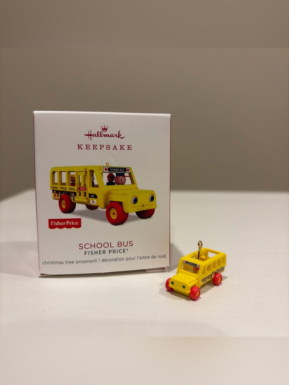 2018 Hallmark Keepsake MINIATURE School Bus Fisher-Price Ornament